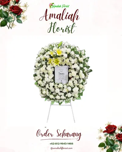 Krans Bunga Duka Cita di Karombasan Utara